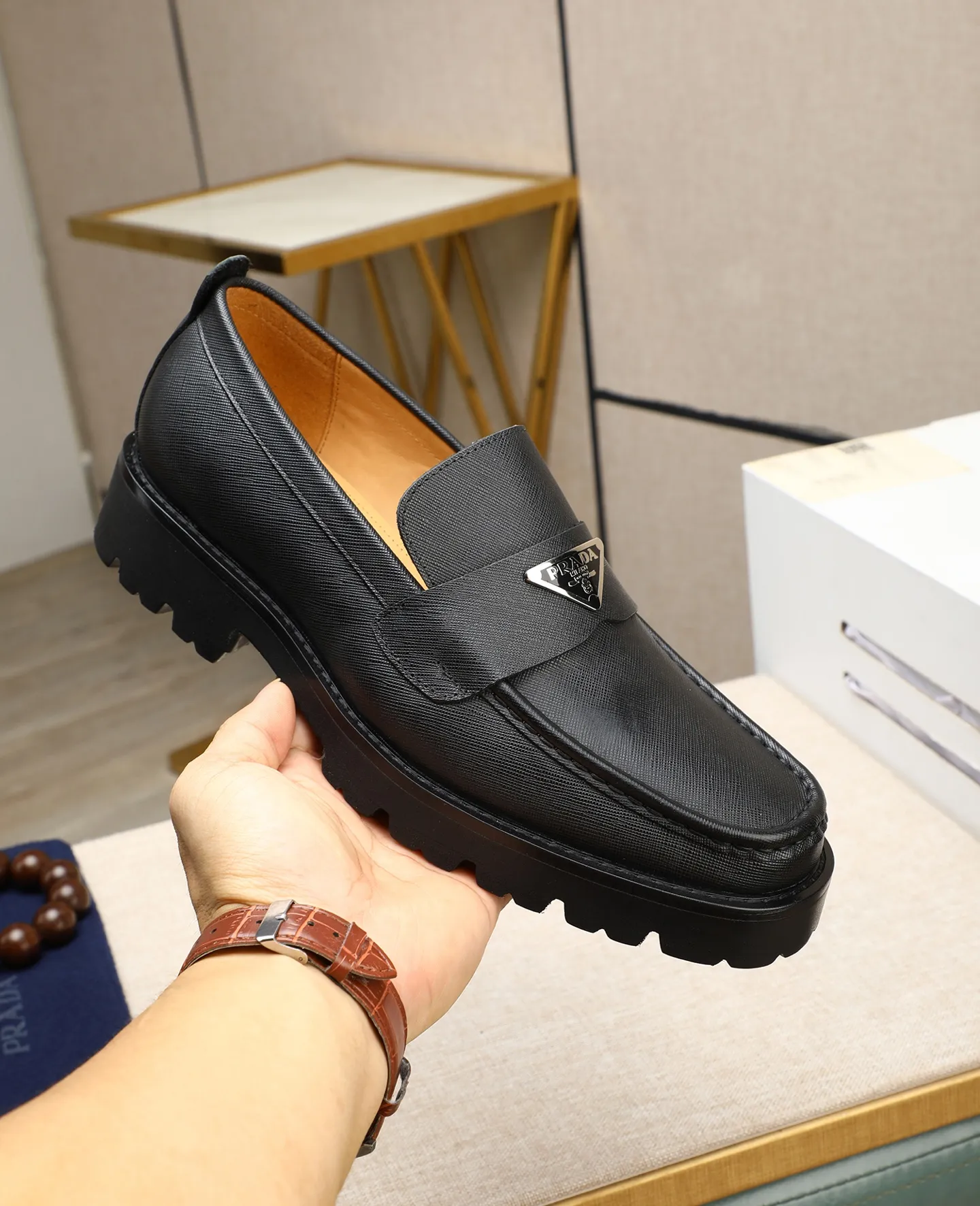 Men's men's shoes 💰540 (water-dyed cow leather) 📛📛PRADA high-end 20 counter latest model formal business leather shoes 👔 original version of the highest quality! Imported from Italy🇮🇹First layer calfskin fabric➕Cowhide lining Original outsole Formal size: 38➖45